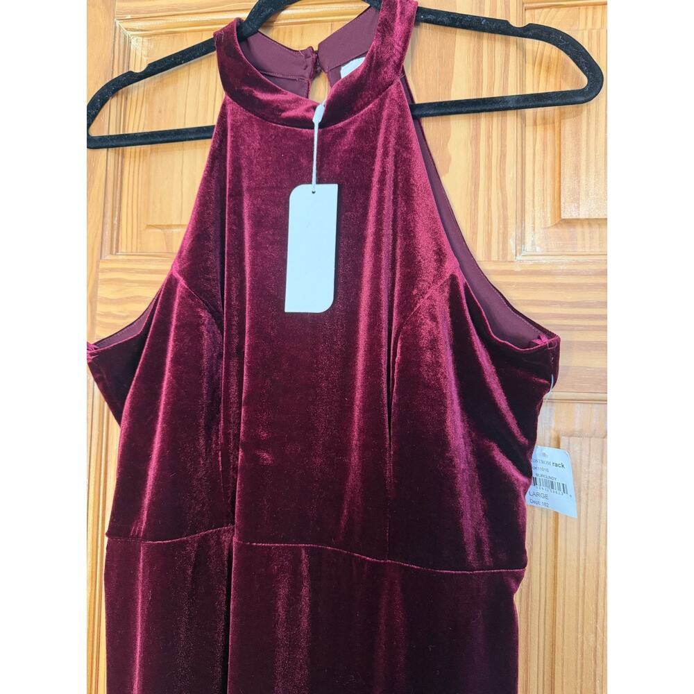 Superfoxx NWT‎ Maroon Velvet Dress Cris Cross Back Size LG